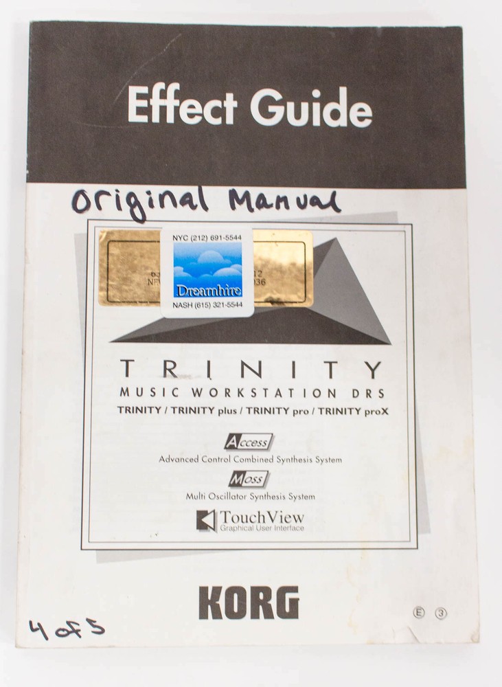 Korg Trinity Basic Guide Effect Guide Parameter Guide Manuals