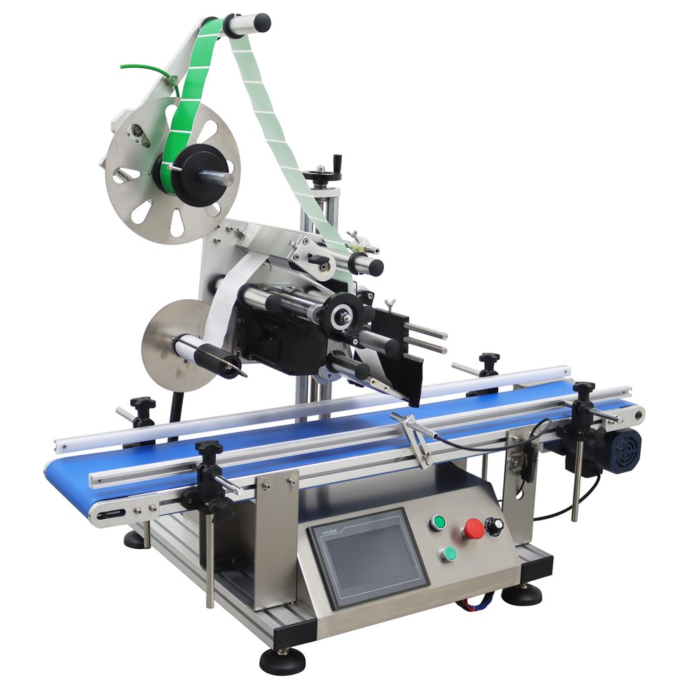 Automatic Flat Labeling Machine Desktop Conveyor Table Plane Label Machine 110V