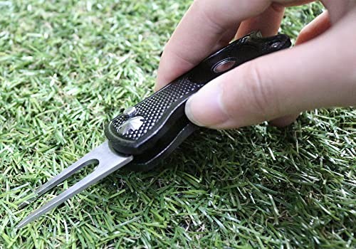 Golf Ball Marker Divot Tool Sets Switchable Repair Tools(Skull Black