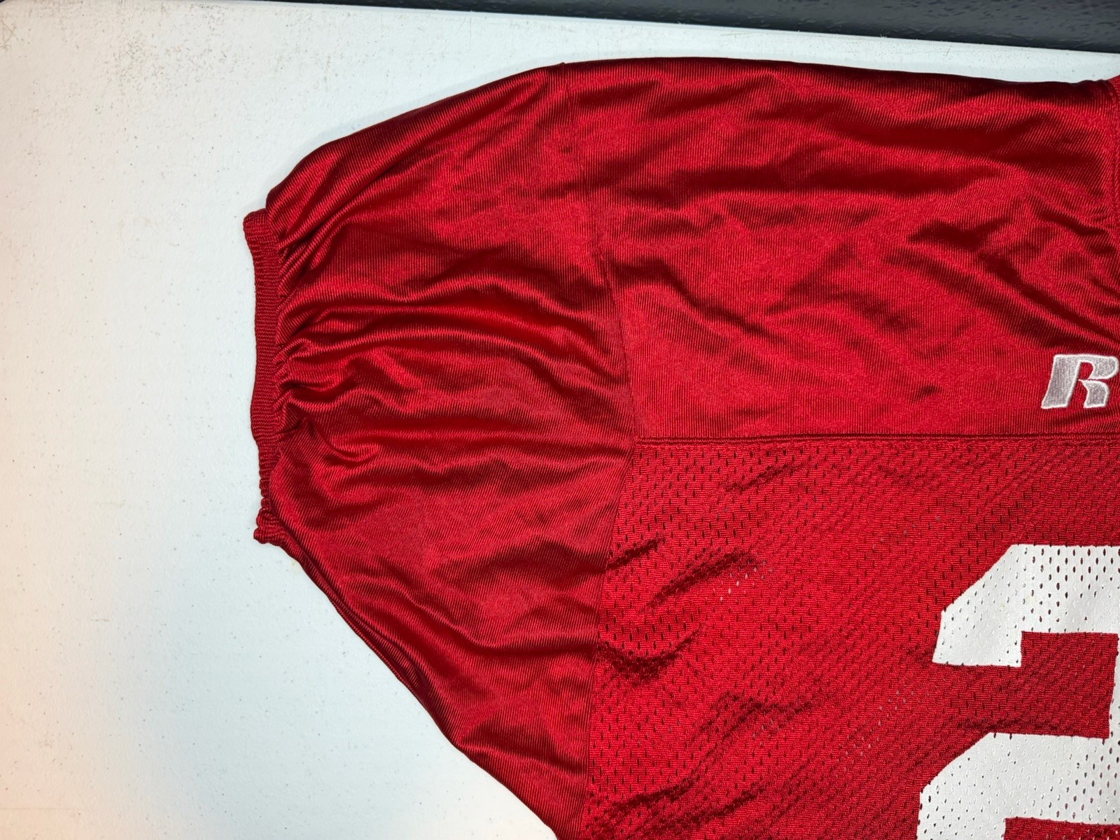 Vintage Russell Athletic Football Practice Jersey #24 Red Mesh XL 90s