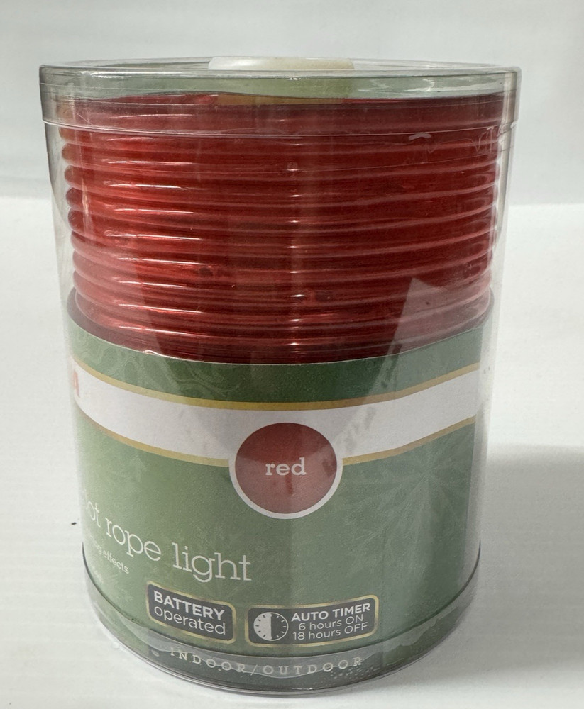 NEW SYLVANIA 15 ft multi function LED Red microdot Rope Light Battery Operated