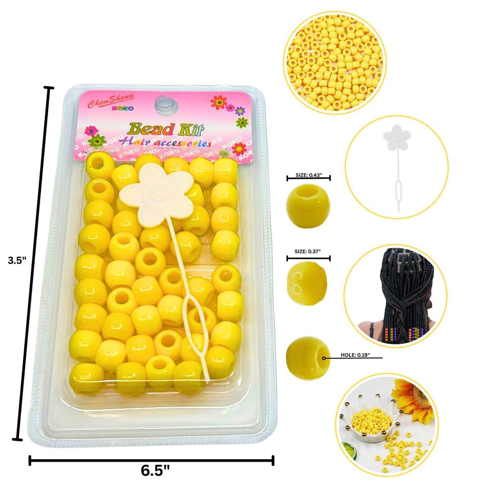 Deluxe Large yellow Bead Kit: 50 Pack