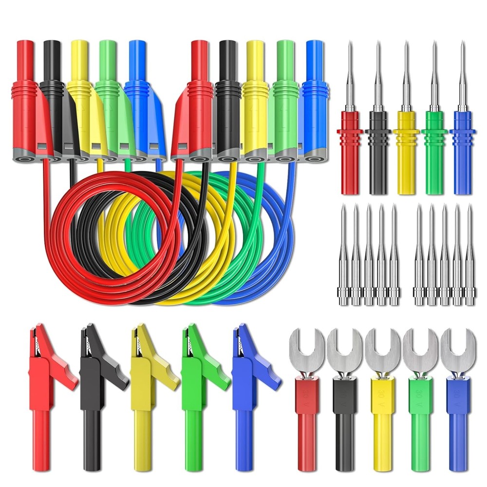 Durable Stackable Banana Plug Electrical Testing Kit with Versatile Accessories
