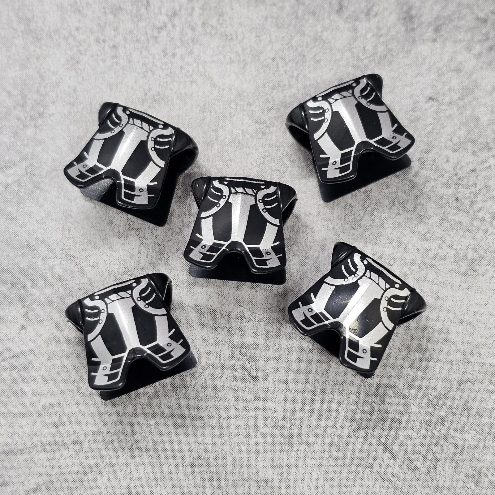 5pack Custom  Classic Black Silver Armor Block Accessory for Minifigures DrCKJB6