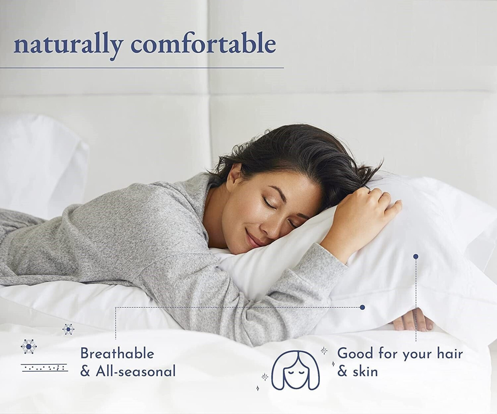 Egyptian Cotton Pillow Protectors with Zipper Standard Qeen King Size