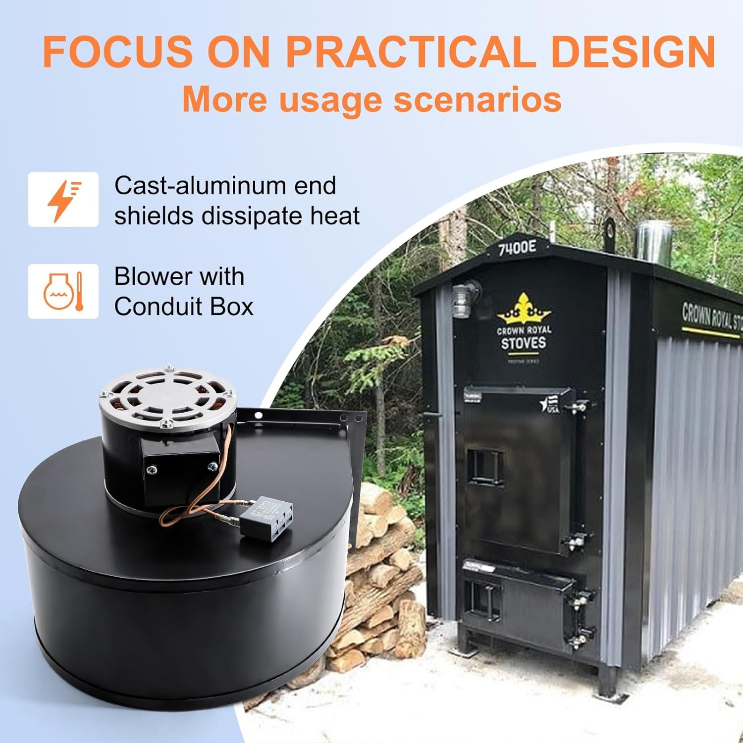 1TDT2 Blower Replacement For Pellet Stoves,Wood Stoves,Furnaces,Fireplace Dayton