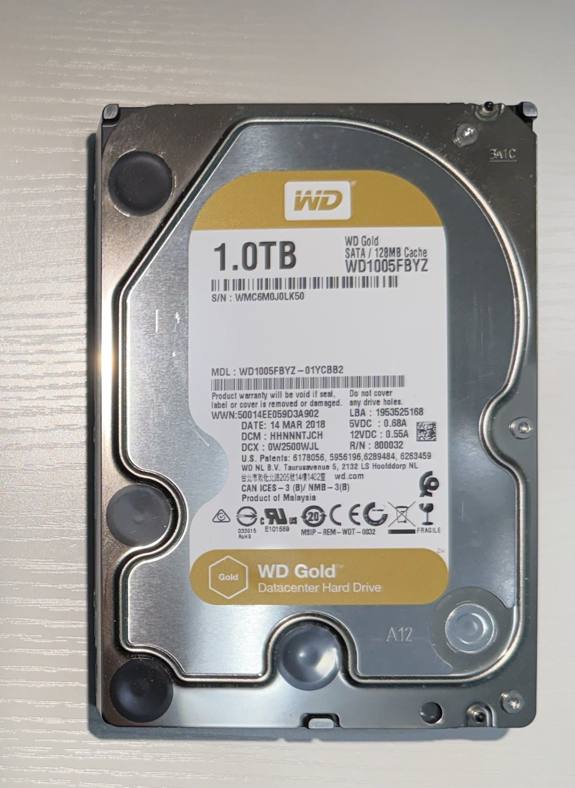 Western Digital WD1005FBYZ 1TB 7200 RPM SATA 6 Gb/s 3.5″ HDD | Enterprise Drive