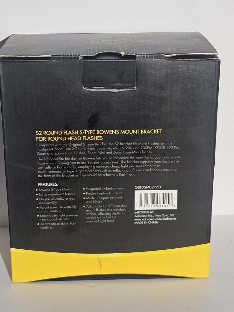 Glow S2 Round Flash S-type Bowens Mount Bracket for Round Head Flashes (Godox S2