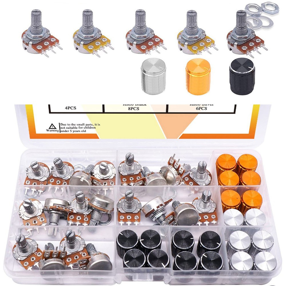 Potentiometer Linear Rotary Audio B Type Variable Resistor For Volume Control