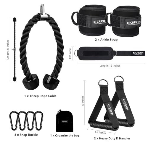 Tricep Rope Cable Attachment - LAT Pulldown & Pull Down Handles for Home Gym