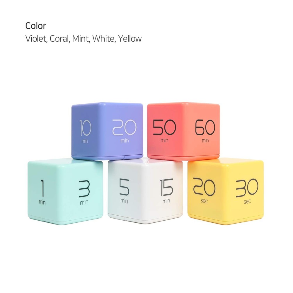 mooas Cube Timer (White), Timers Cube Flip Block Timers Productivity Gravity ...