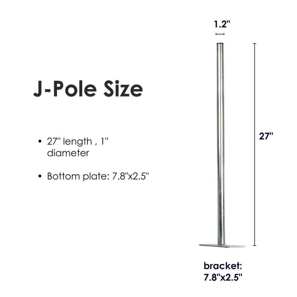TV Antenna Mast Mount Kit Weather Proof Solid Structure Easy Roof/Wall Install