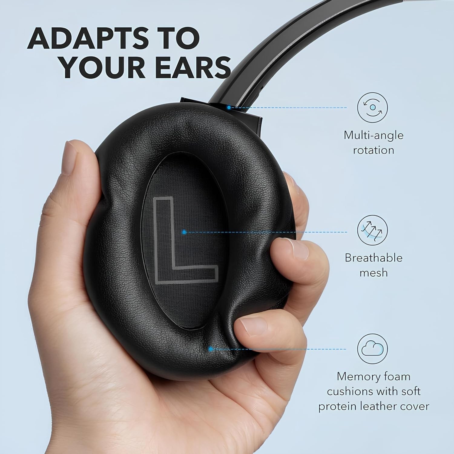 Soundcore Anker Life Q20 Hybrid Active Noise Cancelling Headphones, Wireless