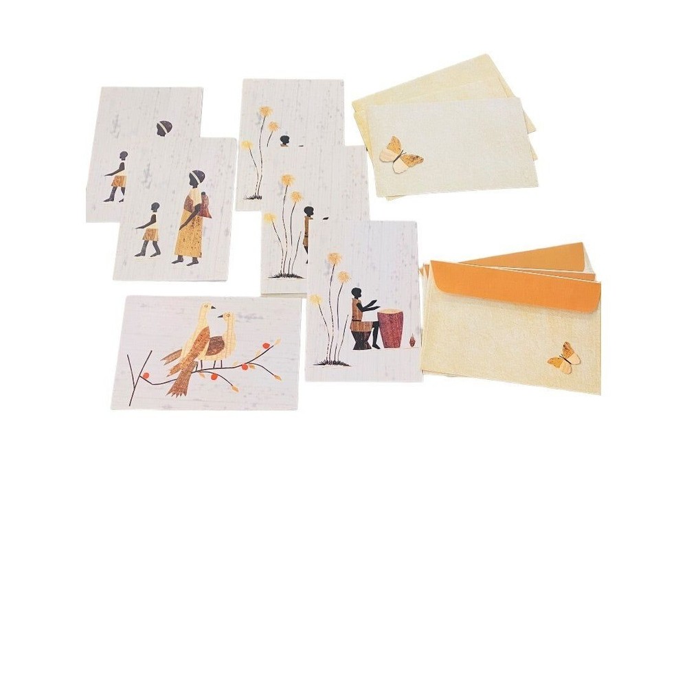 12 New Blank Inside Notecard and Envelope 6" x4" 2 Different Patterns