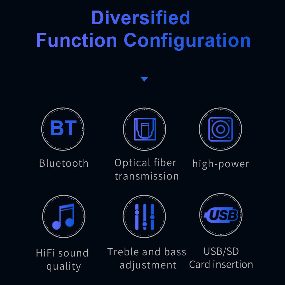 ‌Hi-Fi 240W Multi-Source Amplifier: Bluetooth/Optical/USB/RCA Palm-Sized Design‌