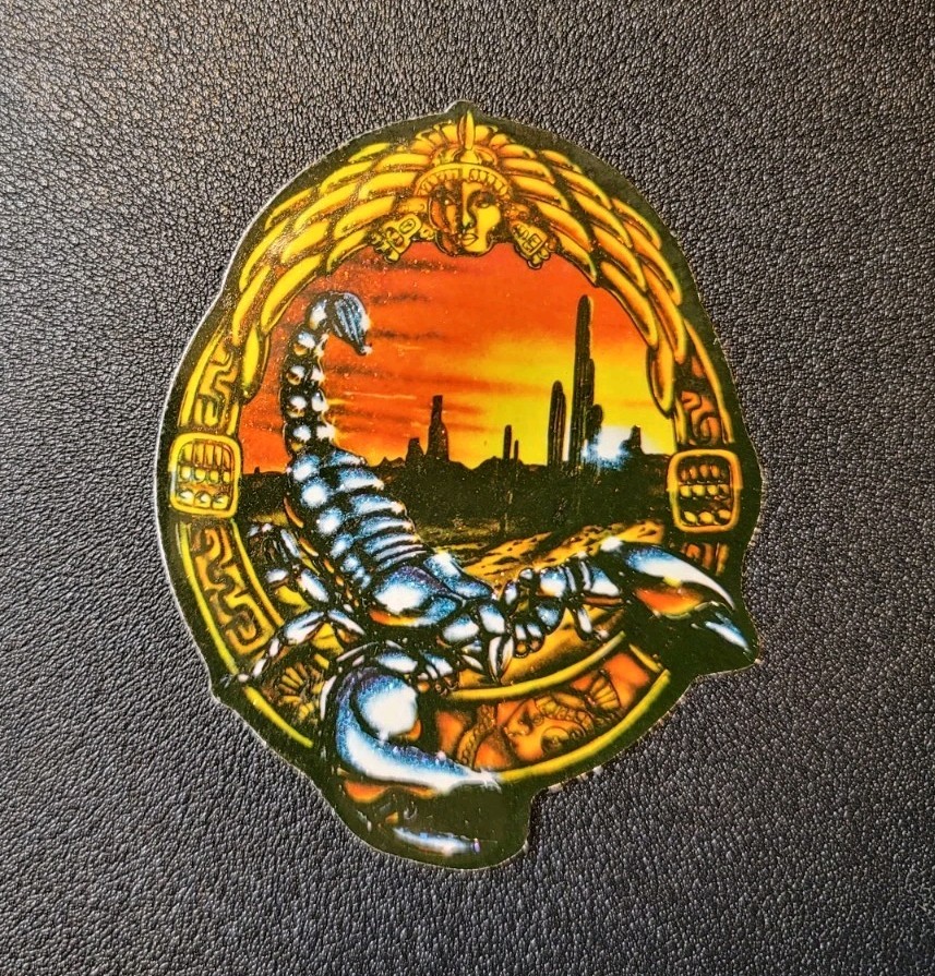 Vintage Scorpion Vending Machine Glitter Sticker 🦂