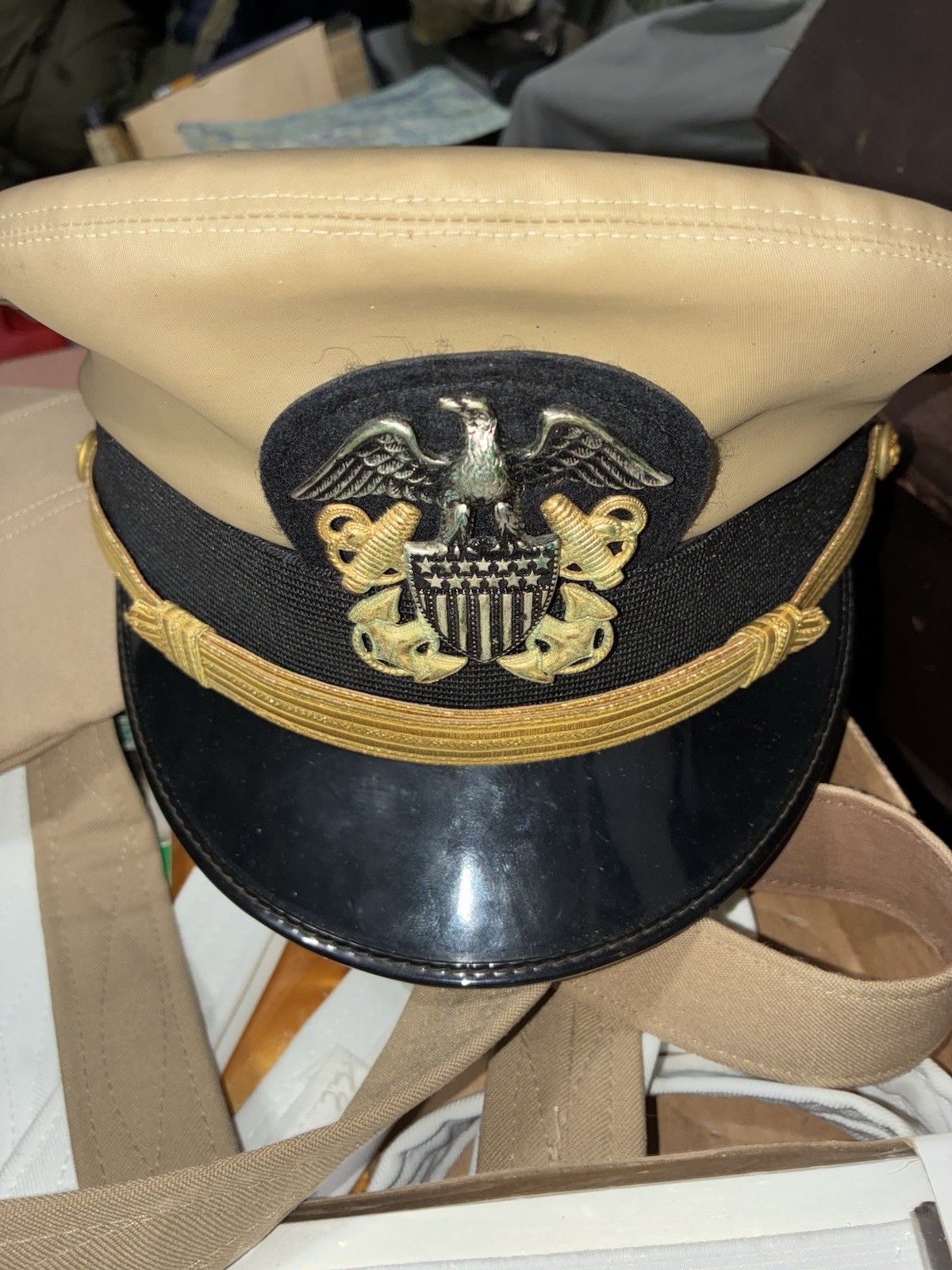 USN cap and mess dress accessories