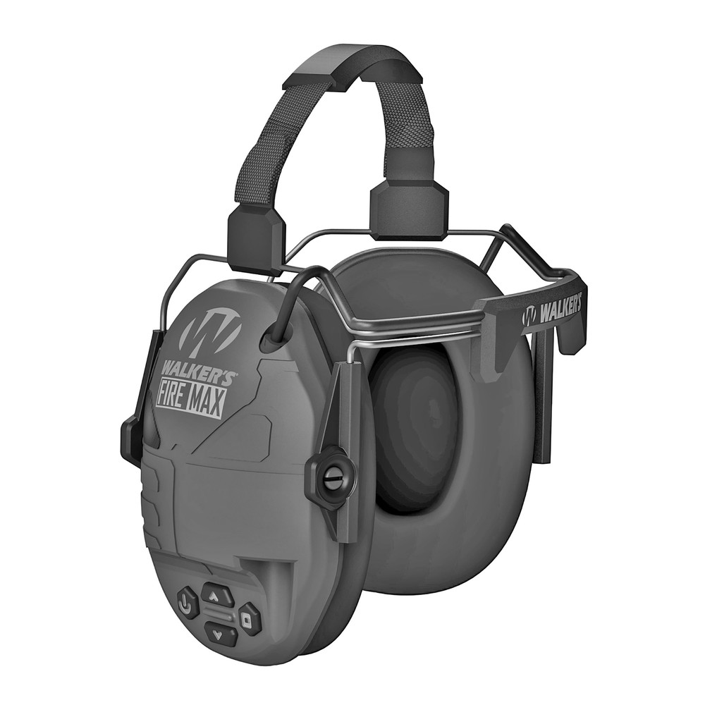 Walker's Firemax Electronic Earmuff Slim Low Profile Digital Rechargeable Black
