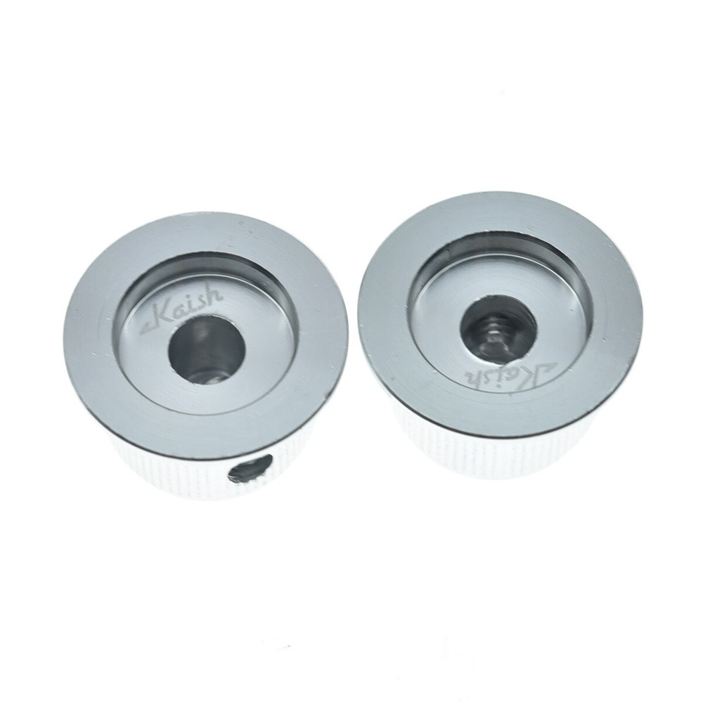 2x Guitar/Bass/AMPS Set Screw Aluminium Pot Knobs 1/4" 6.35mm Top Hat Bell Knobs