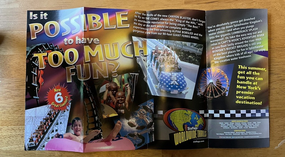 2003 Six Flags The Great Escape Park Brochure