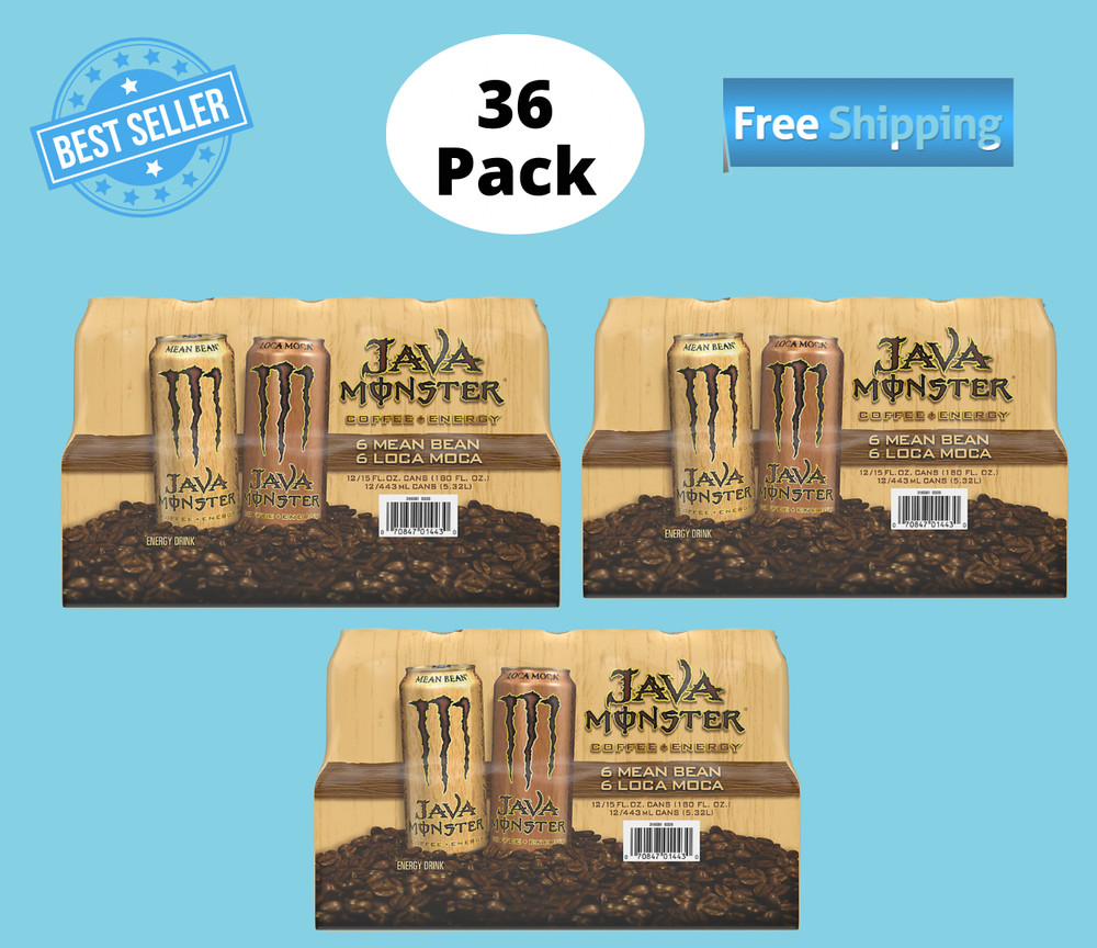 15 oz CANS 36 Pack MONSTER JAVA VARIETY PACK ENERGY DRINK (No Ship To CA)