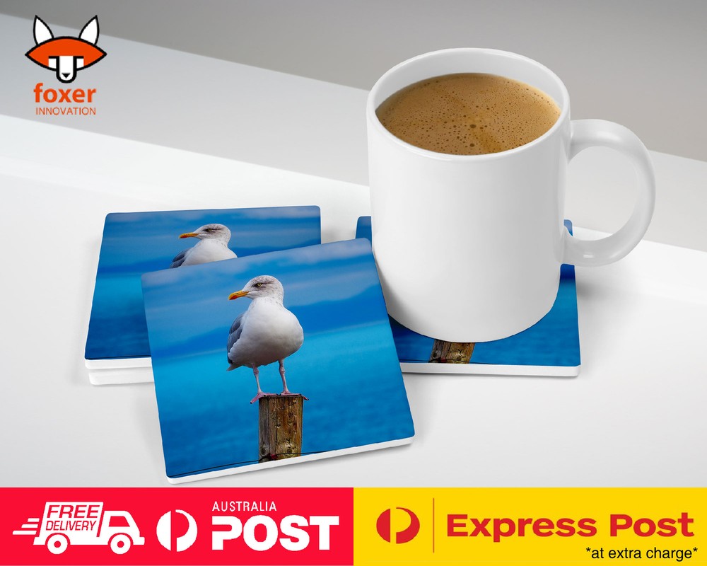 COASTER COFFEE DRINKING MAT|SEAGULL GULL BIRD SEABIRD #3