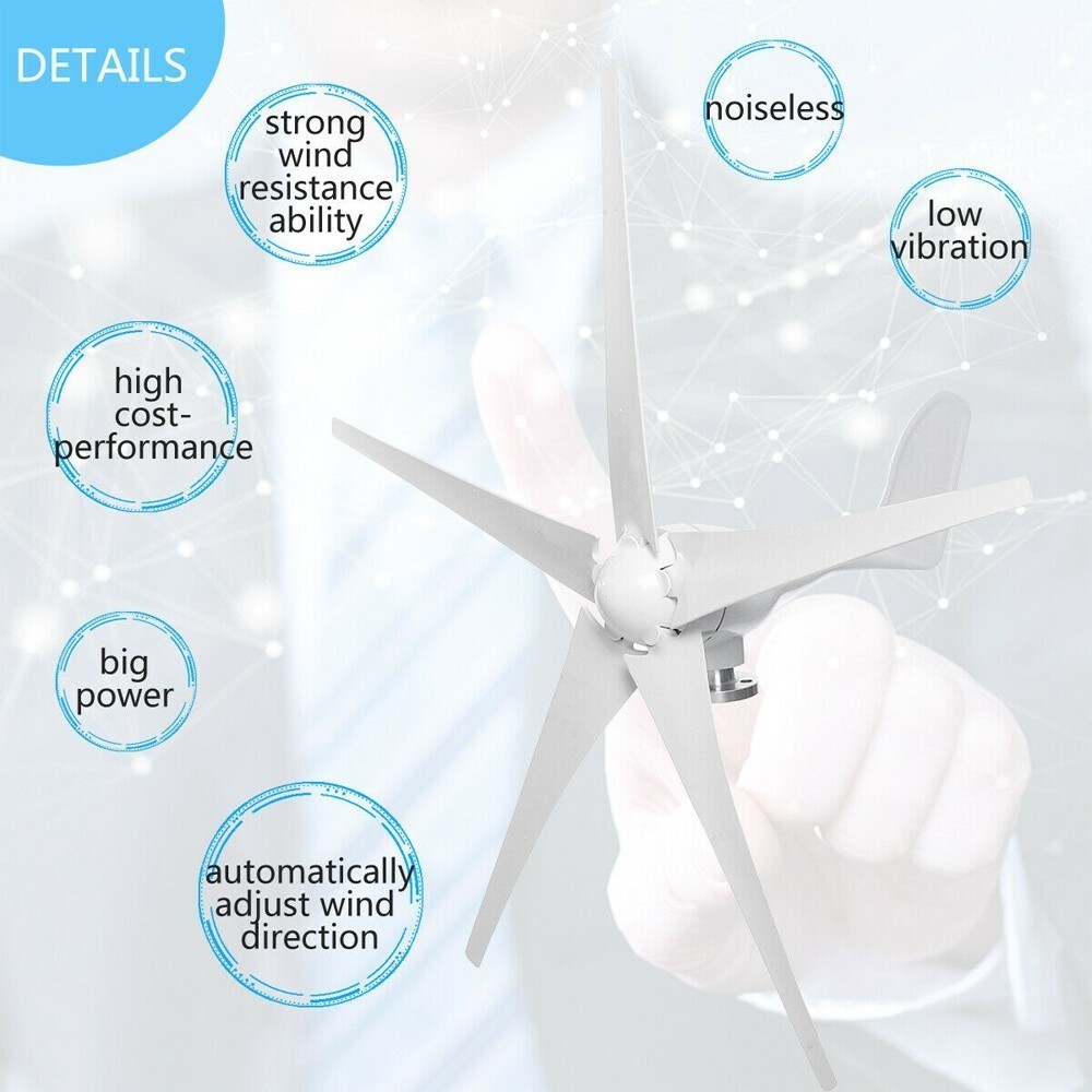 [2 Sets] 3000W 48V Wind Turbine Windgenerator & MPPT Charge Controller Windmill