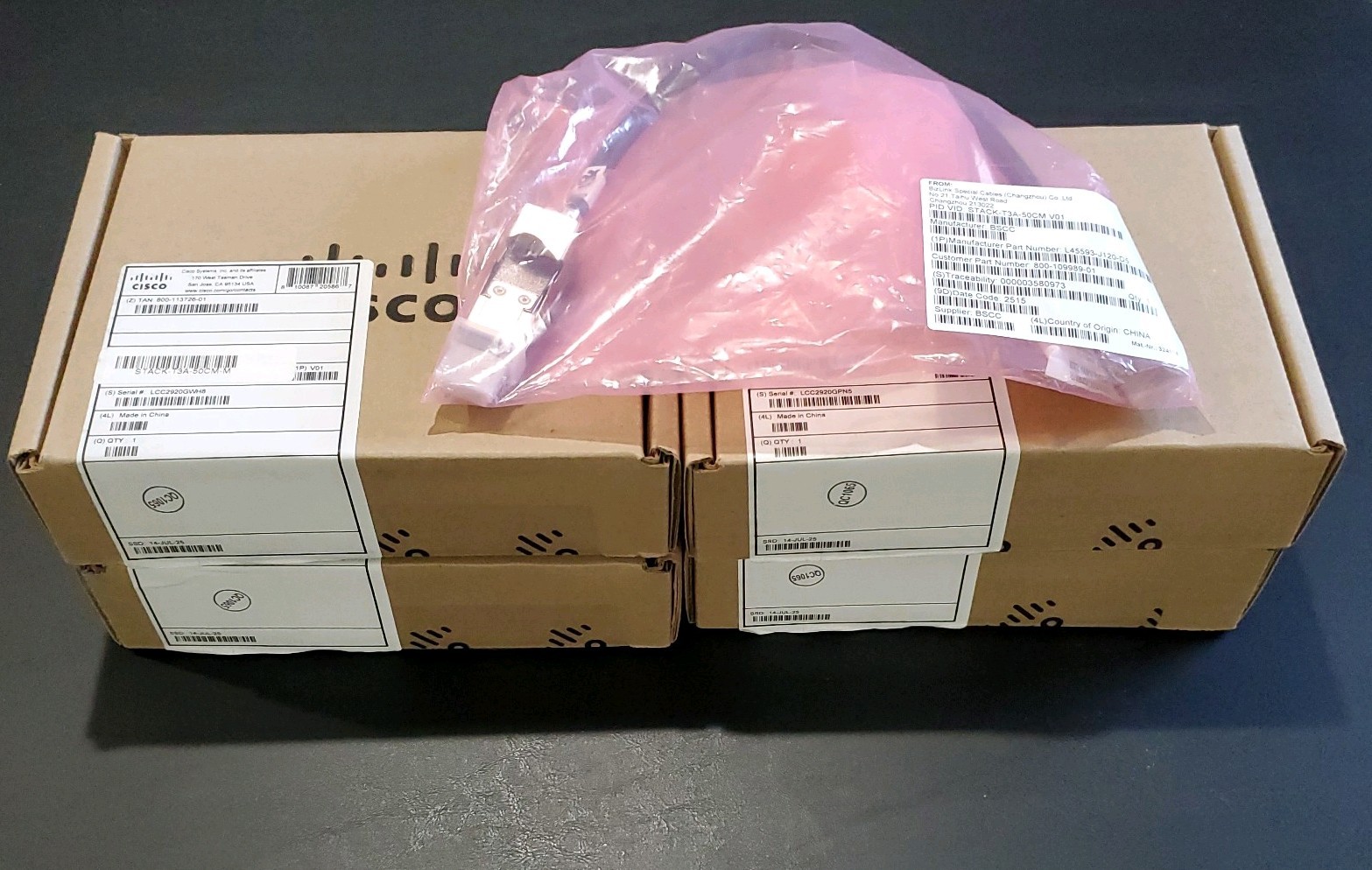 Cisco Meraki STACK-T3A-50CM 50cm Stacking Cable C9300L C9300LM