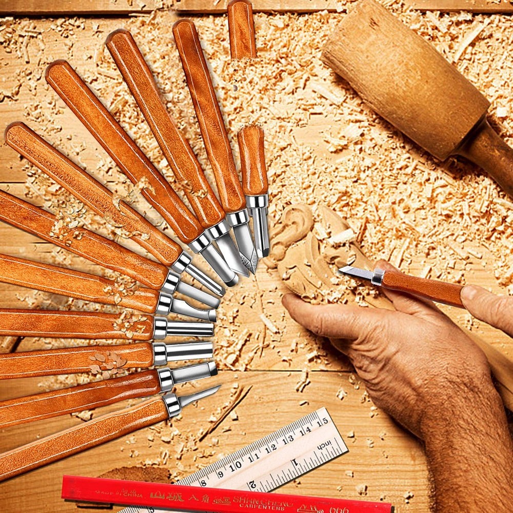 Wood Carving Knife Set - 20-Piece Carving Tool Set