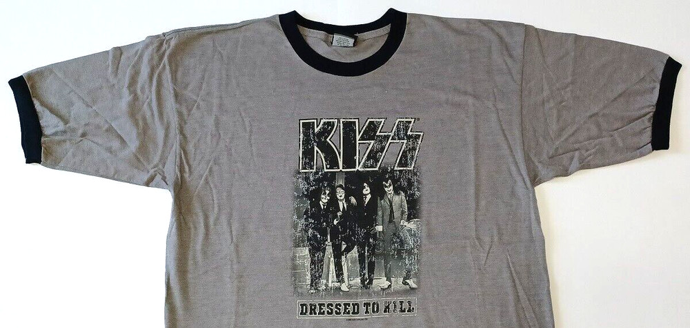 KISS 2004 XL Unworn Dressed To Kill Distressed Ringer Shirt Ace Frehley Stanley