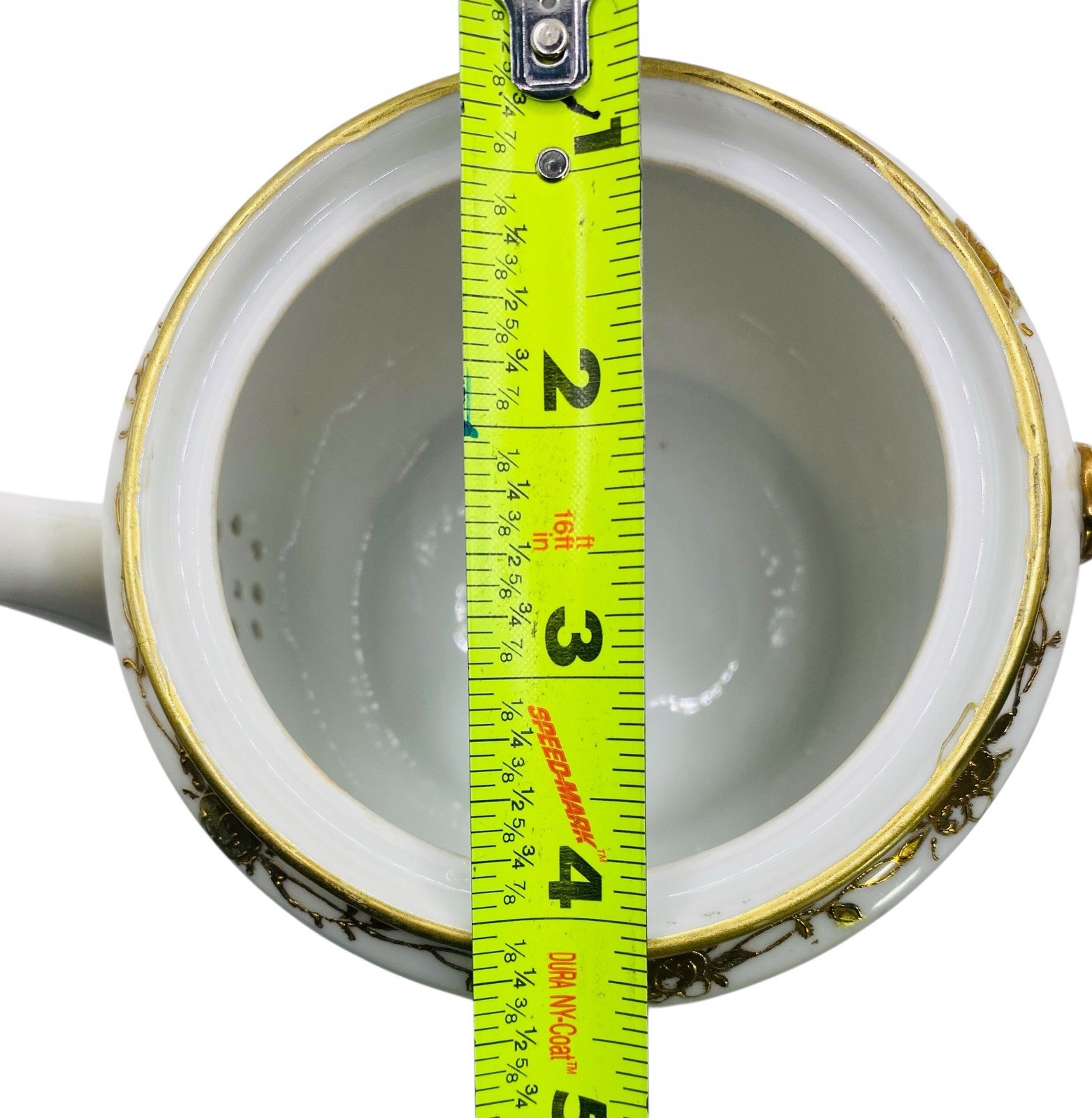 Handpainted Nippon Teapot Lid Creamer Sugar Bowl Lid Beige Gold Gilt Trim Floral