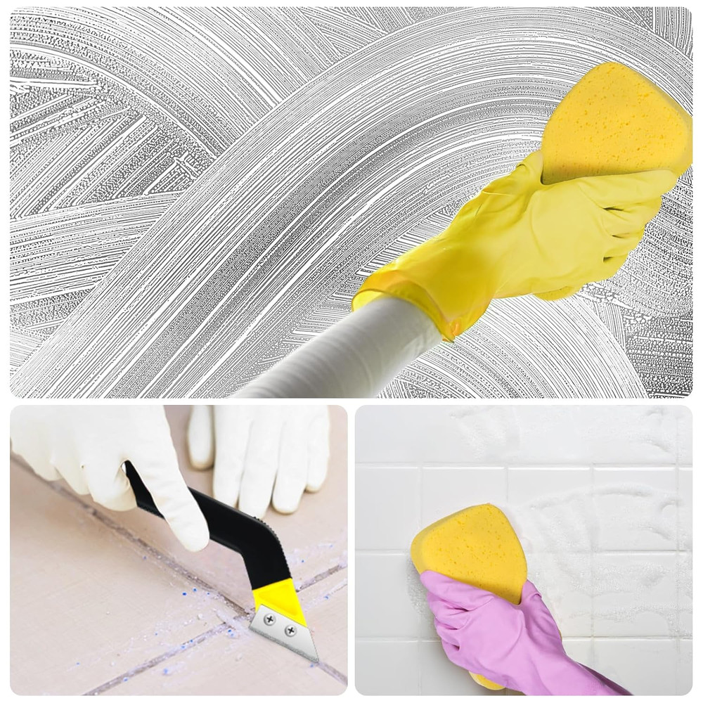 8 Pcs Grout Float Sets Include 9.5 X 4 Inch Molded Rubber Grout Float, 6 Sponge,