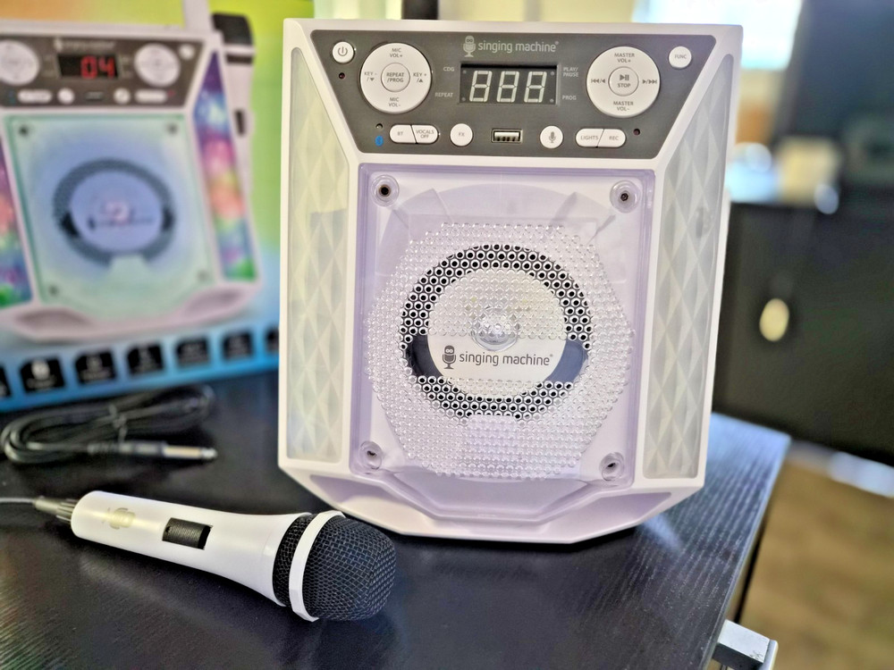 Singing Machine White SML2350 Bluetooth CDG Karaoke Machine