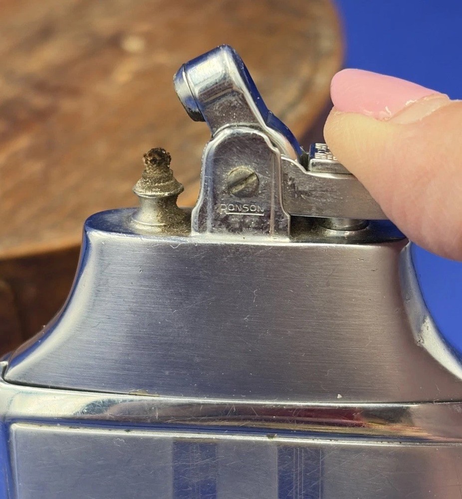 Vintage MCM Ronson Mastercase Cigarette Case Lighter Silver Tone Untested