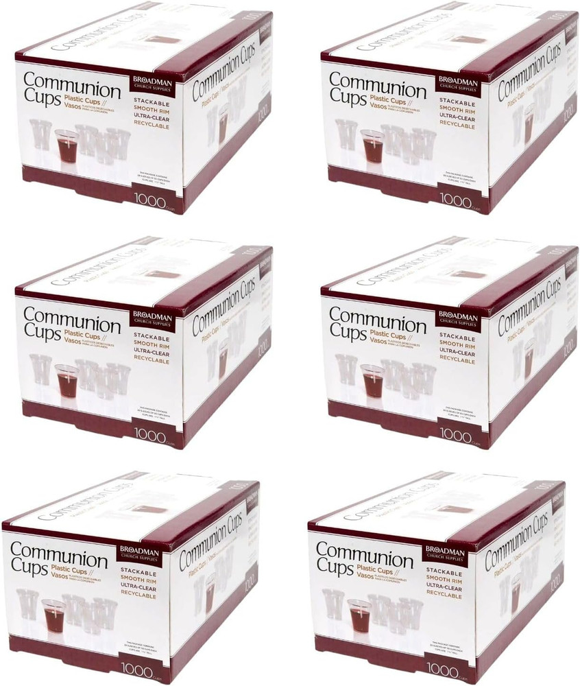Plastic, Disposable, Recyclable Communion Cups, 6000 Count