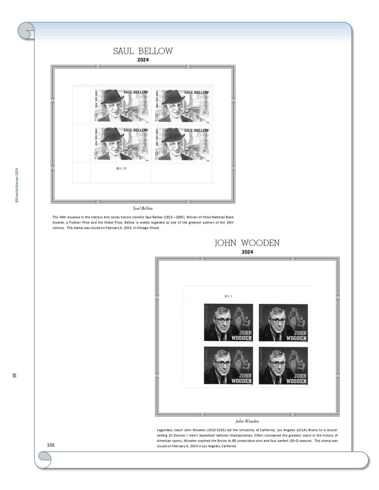 2024 U.S. Commemorative Plate Block Supplement (White Ace Alternative)