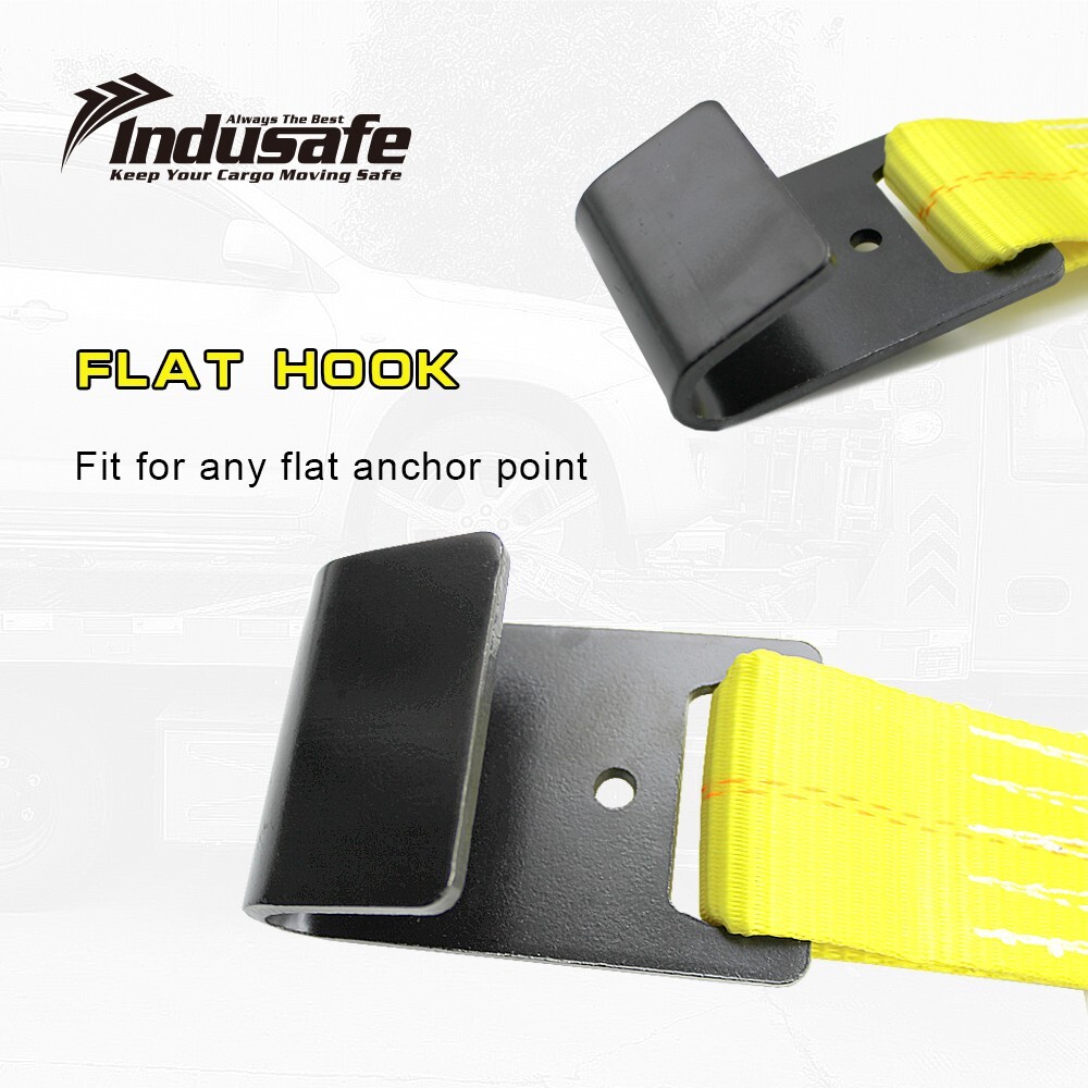 4 Packs Axle Straps with Flat Hook Car Trailer Hauler Ratchet Tie Down Strap