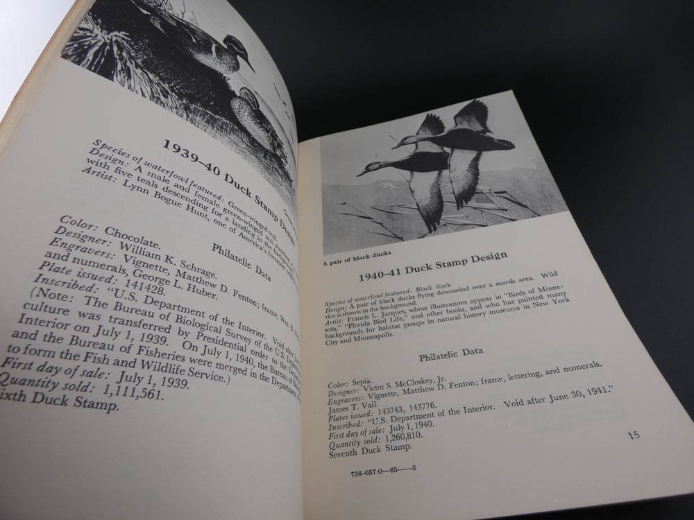 Duck Stamp Data United States Department of the Interior Fish and Wildlife 1964