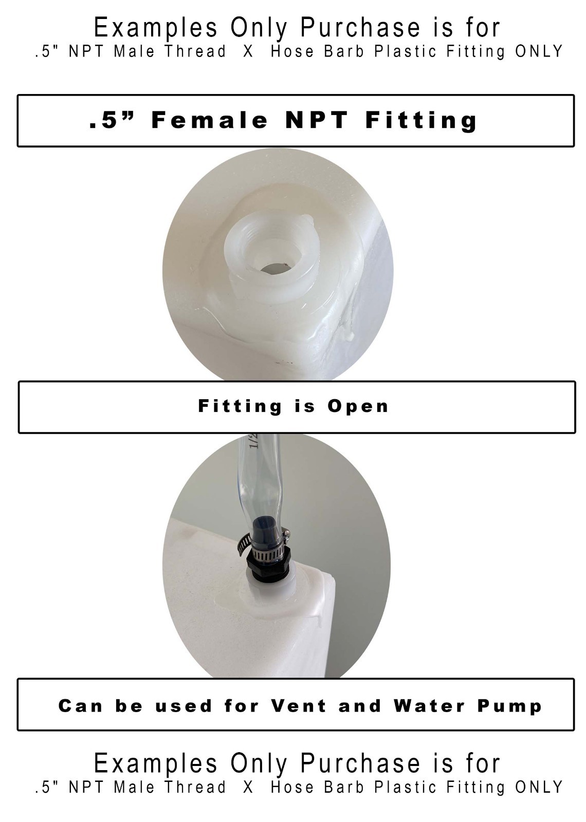 50 Gallon Fresh / Gray Water Holding Tank storage food shower wash dish T-5000