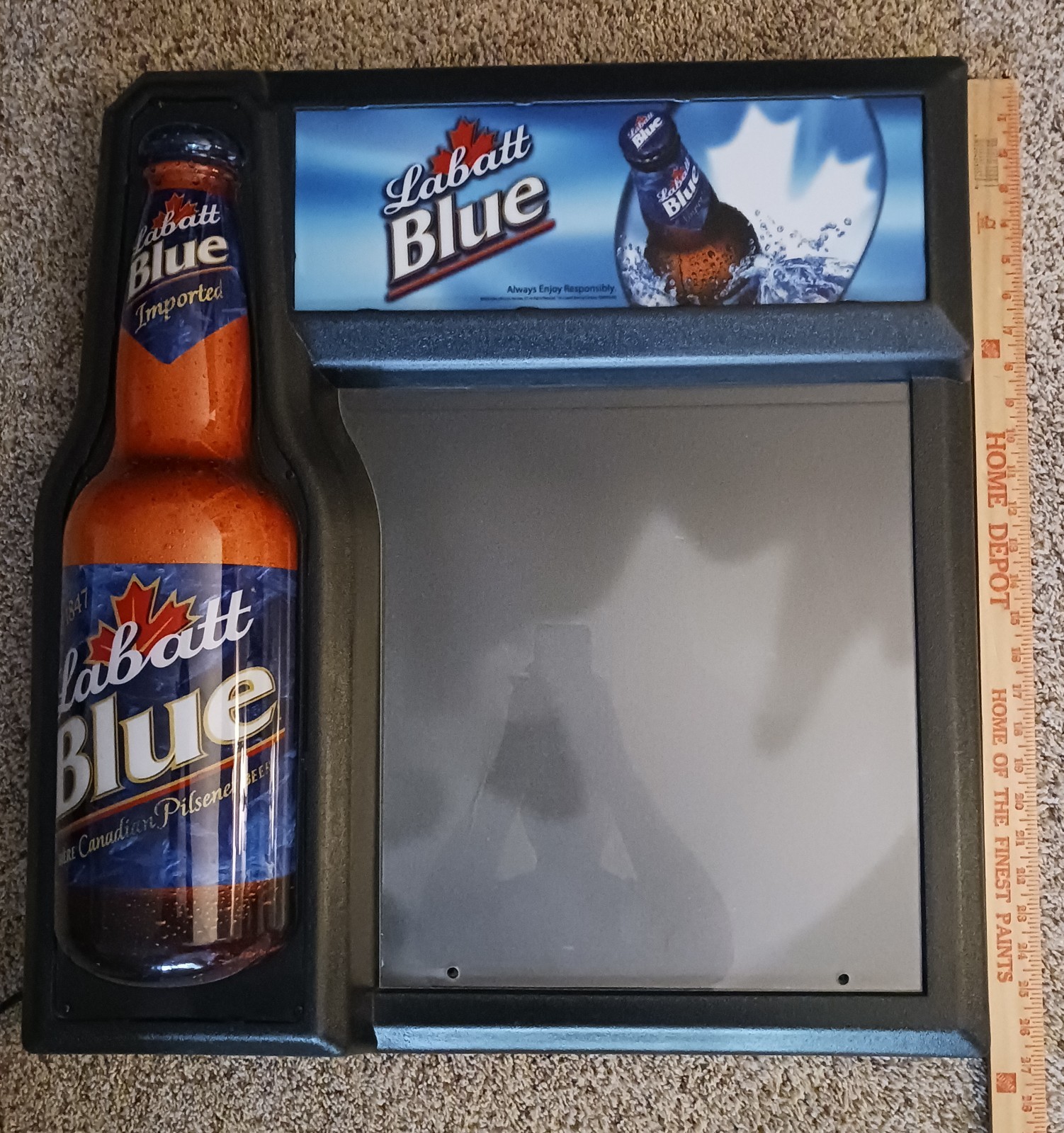 Vintage 27×26 Lighted Labatt Blue Beer Bar Pub Sign Man Cave