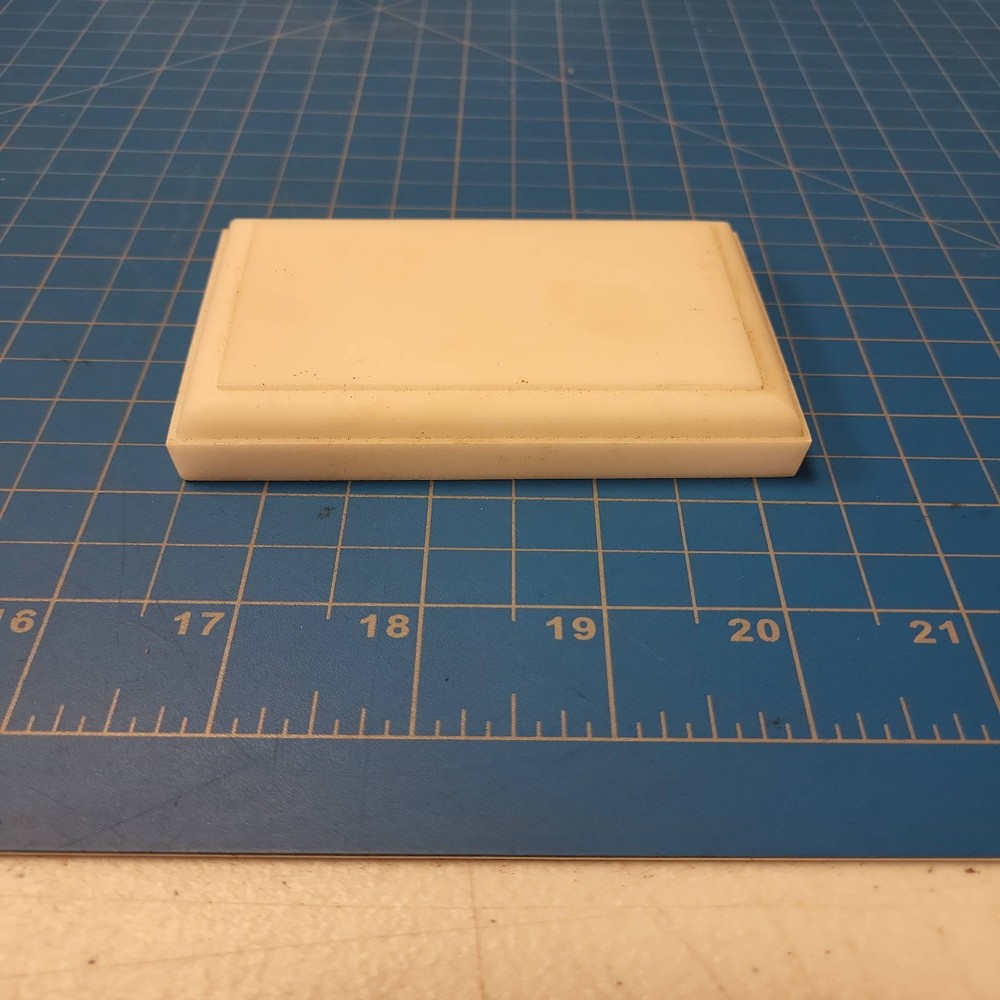 Four White Display Plinths Risers 4" Square Plastic Pedestal Stands Set