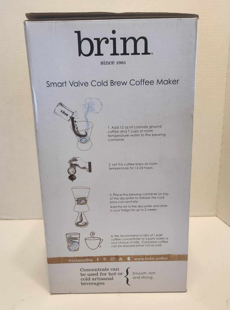 Bella BRIM Smart Valve Cold Brew Coffee Maker - 50016~~Open Box