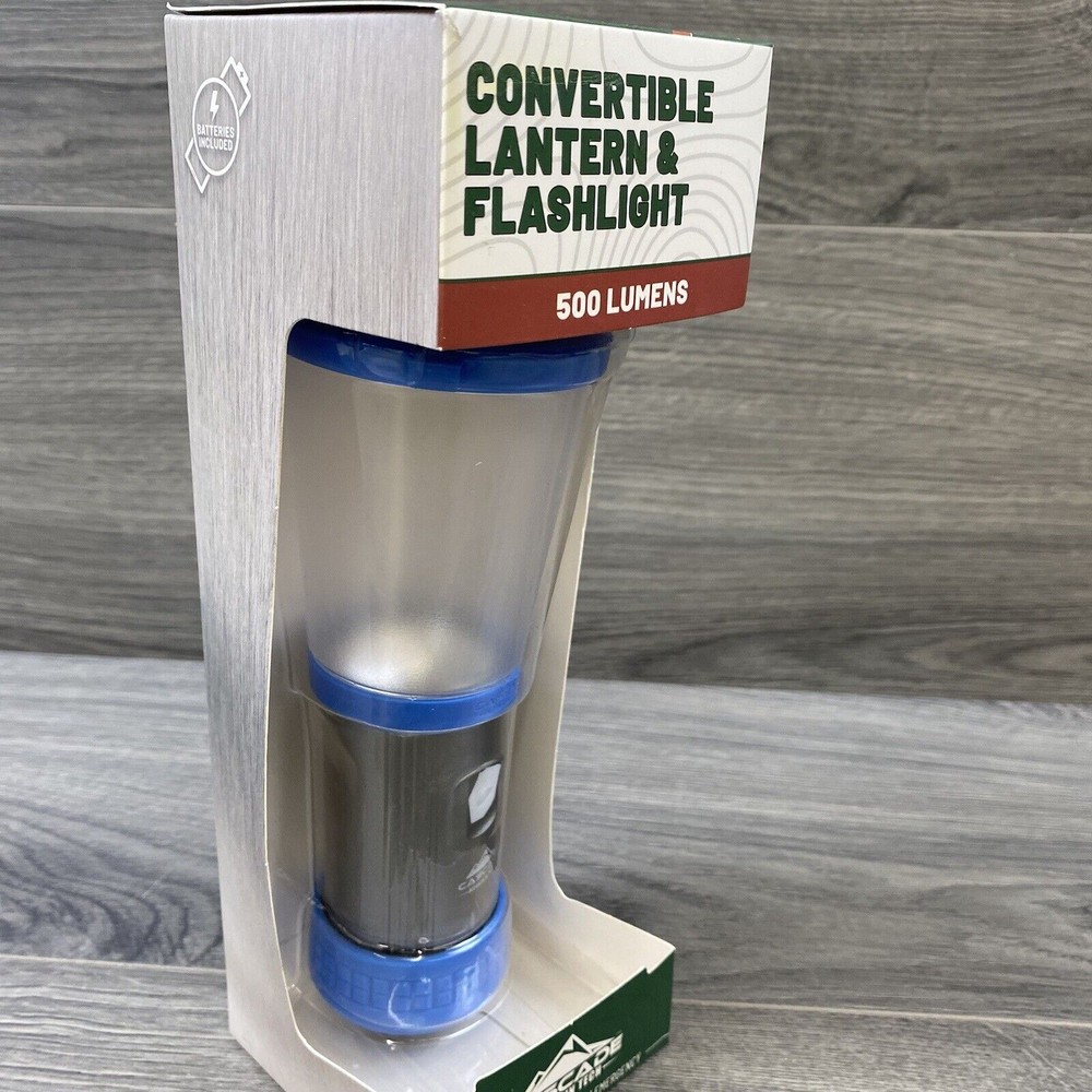 Cascade Mountain Tech 500 Lumens LED Convertible Lantern & Flashlight Blue