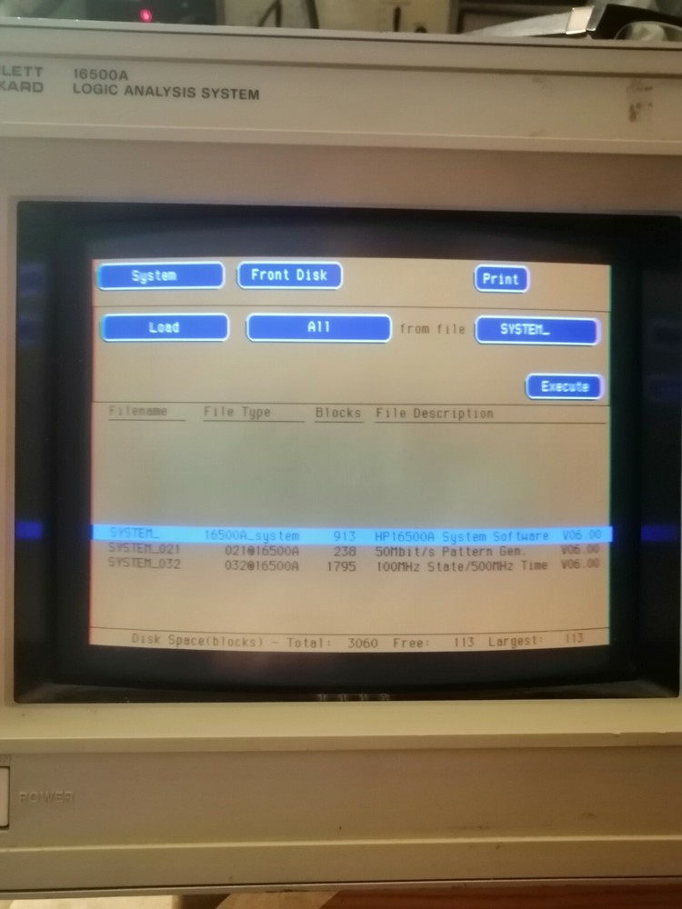 HP 16500A System Disk