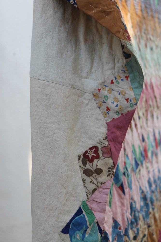 Antique Diamond Patchwork Quilt RARE