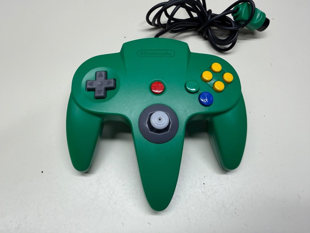 AUTHENTIC NINTENDO N64 WIRED CONTROLLER GREEN WORKING NICE GOOD STICK