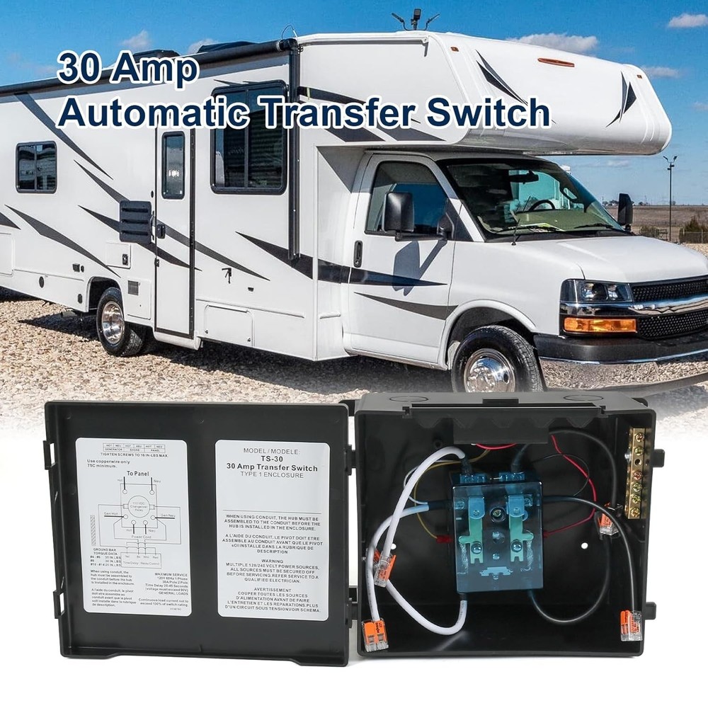 Automatic 30 Amp Transfer Switch for RVs – Time Delay Power Switching Solution