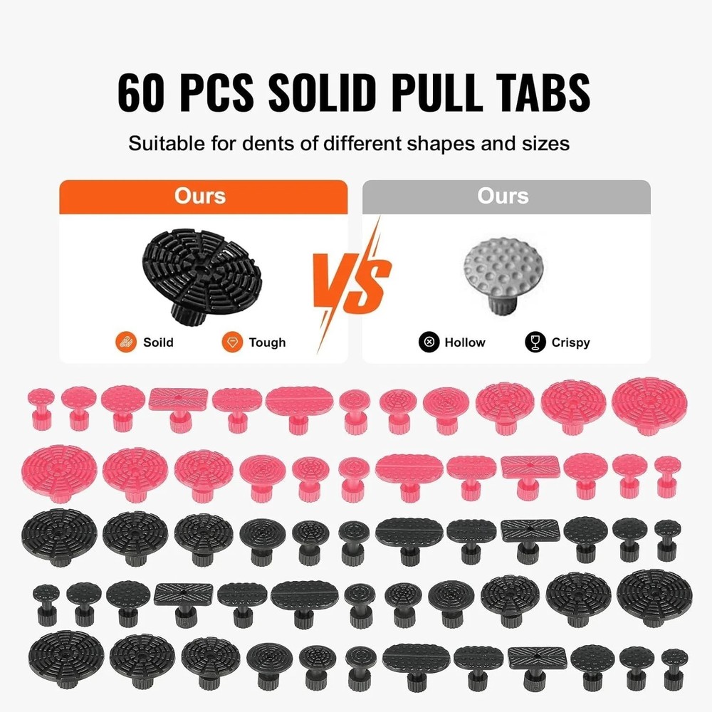 Versatile Dent Puller Set for Car Repairs, Includes Slide Hammer & Suction Cups