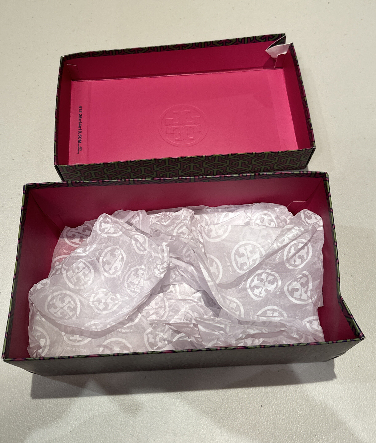 Tory Burch Purple TB Logo Empty Shoe Box Gift Box Good Condition