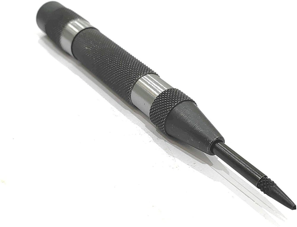 AD International Automatic Center Punch with Replaceable Hardened Steel Tip